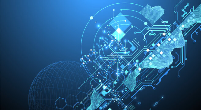 Abstract data technology concept. Sphere theme vector illustration.