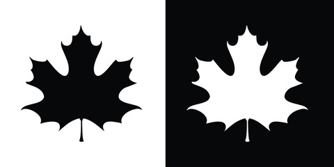 Obraz premium Maple leaf Canada flag icon set. National Canadian red and black maple leaves sign