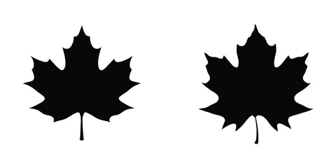 Obraz premium Maple leaf Canada flag icon set. National Canadian red and black maple leaves sign
