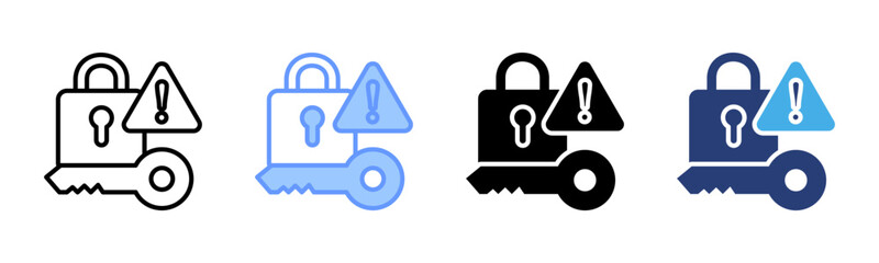 Fototapeta premium Vulnerability icon set multiple style collection