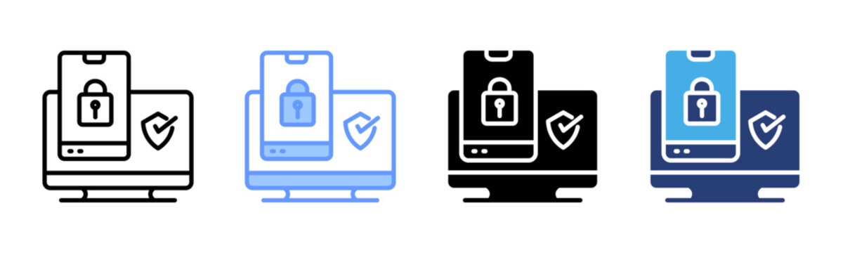 Two Factor Authentication icon set multiple style collection