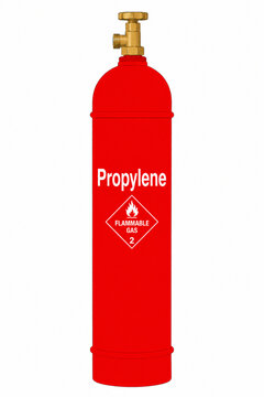 Vector illustration of propylene gas cylinder with white background