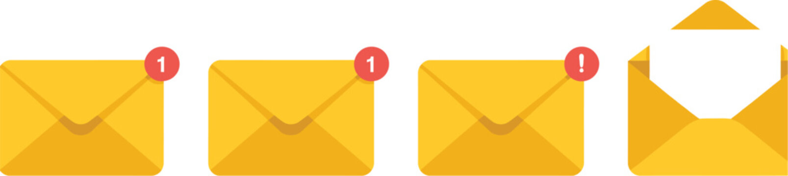 Message icon featuring mail, notification alerts, open envelope, email communication, inbox management, and user interface symbols, vector illustration.