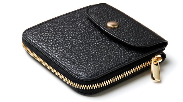 black leather purse