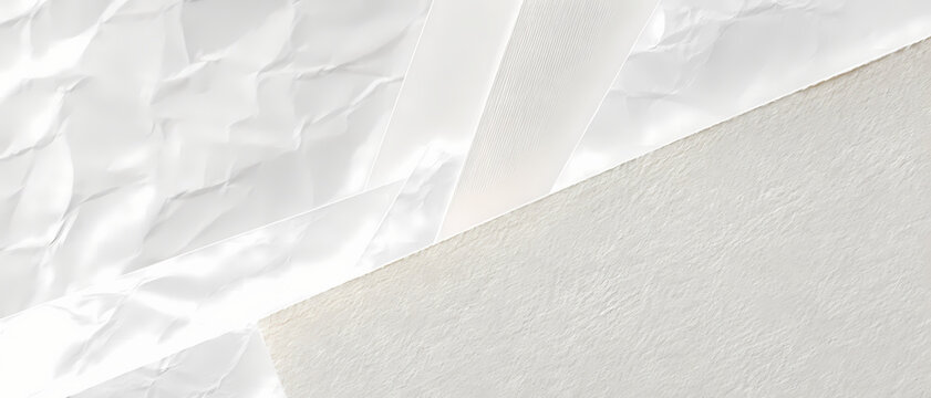 Texture de plis sur papier blanc en fond abstrait design minimaliste