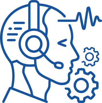 AI Customer Support Line Icon Virtual Assistant Concept