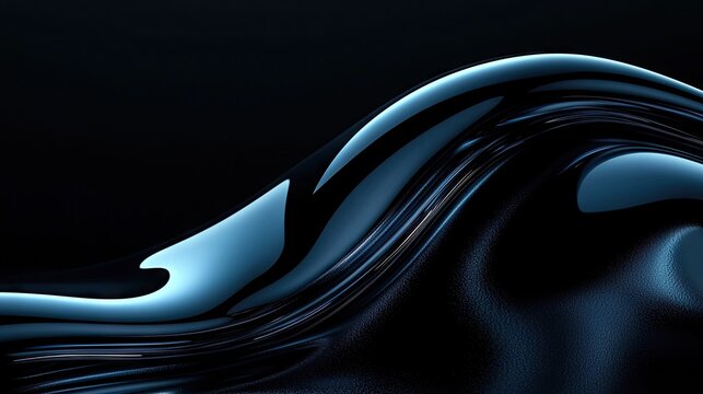 Dark, smooth, liquid curves against a black background.