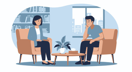 Fototapeta premium Psychotherapy session with counselor and patient