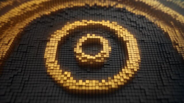 Pixel Light Rings Expanding Dissolving
