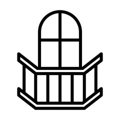 Fototapeta premium Balcony Icon - Black Outline