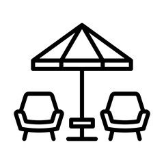 Fototapeta premium Terrace Icon - Black Outline
