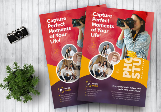 Photo Studio Flyer Template for Modern Families Moment