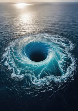 Vibrant ocean vortex illustration abstract water movement and conceptual design