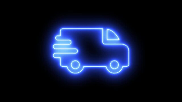Concept of delivery, moving, logistic, trucking, shipping. Ambulance and emergency car icon. 24 hours delivery track icon animation