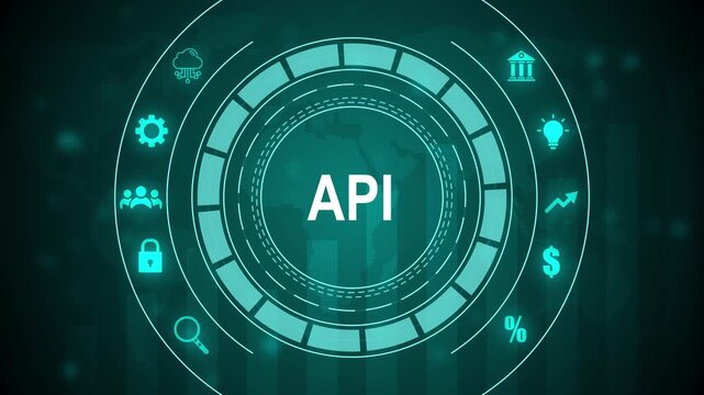 API - Application Programming Interface. Software development tool. Business, modern technology, internet and networking concept, 4k quality animation video