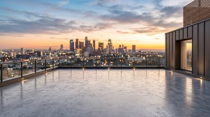Fototapeta premium Panoramic cityscape of Venice architecture and historic buildings reflecting on water under a dramatic sunset sky