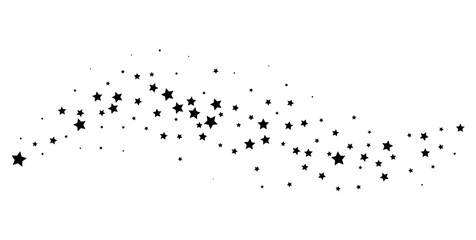 Fototapeta premium Black Scattered Star Confetti Border Decoration Isolated On Transparent Background