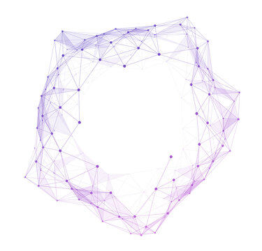 Purple Low Poly Plexus Ring With Abstract Technology Network Lines