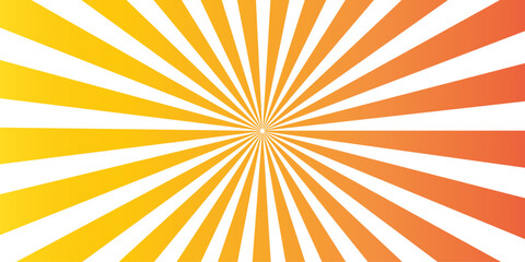 Obraz premium Abstract sunburst radiating outwards with a warm gradient of yellow to orange hues, creating a dynamic and energetic visual.