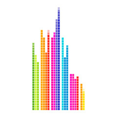 Obraz premium Audio Meter Square Grid Bars Icon
