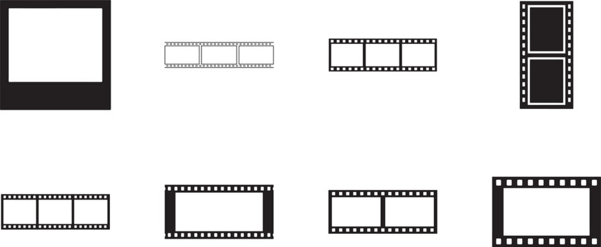 Photo film strip long frame vector template for trendy social media videos, reels, stories, and mockups.
