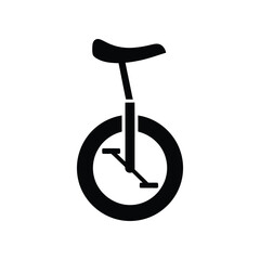 Black silhouette of a unicycle with pedals on a white background isolated graphic © Mahmud