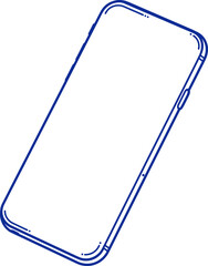 Obraz premium Blank screen smartphone mobile device outline style .Vector illustration.