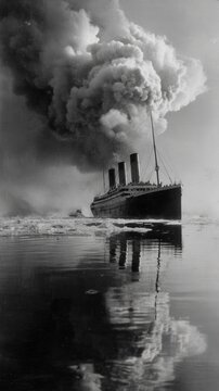 Stunning photo of sinking of the RMS Titanic.