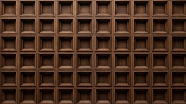 Dark Wooden Square Grid Texture Background for Luxury Interior Design