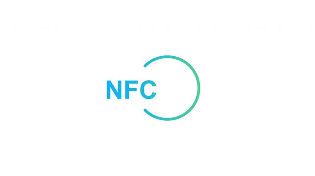 Animated NFC Near Field Communication Technology Logo and Signal Icon