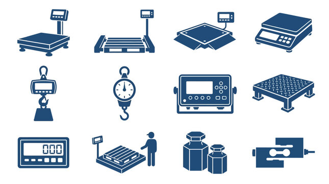 industrial weighing equipment icon vector