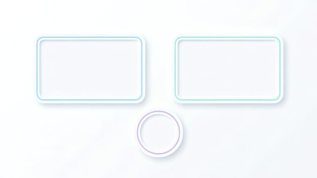 Minimalist digital interface layout with animated placeholder frames