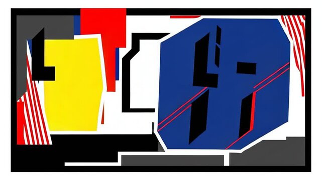 Dynamic geometric motion graphics with bold primary colors