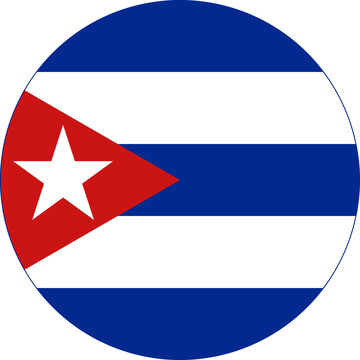 Round Cuba Flag Vector Icon Circular Cuban Flag Button Element