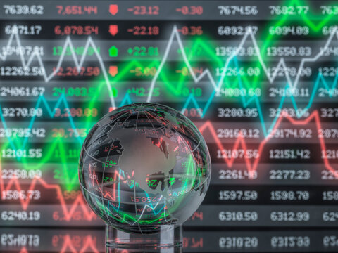 Reflection of data and graph on globe