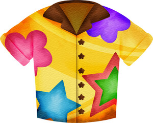 Hawaiian shirt watercolor hawaii clipart illustration © Je