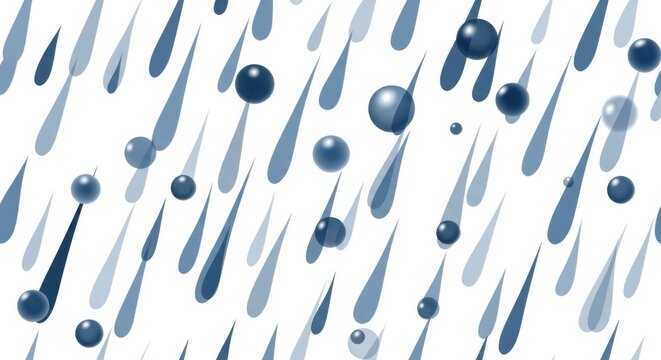Abstract pattern of blueberries and blue streaks creating a dynamic rain-like effect