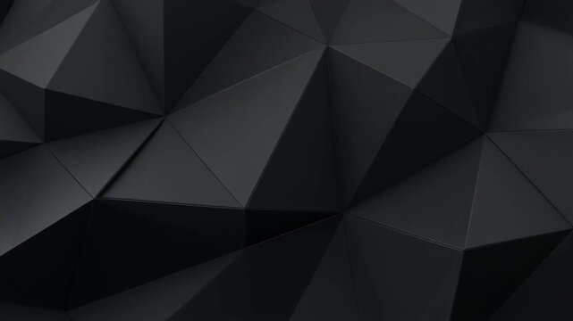 Black 3D Low Poly Abstract Surface for Premium Technology and Luxury Branding
