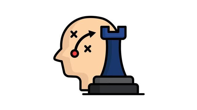 Tactical icon animation. Animation related to strategy. Suitable for user interface, provide visual feedback and more. Alpha channel, transparent background