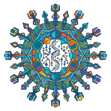 Colorful DNA Helix Genetic Structure.