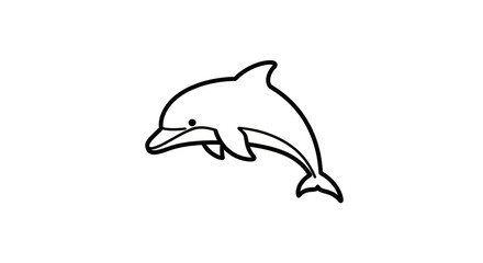 Jumping Dolphin Line Art Icon © rehan