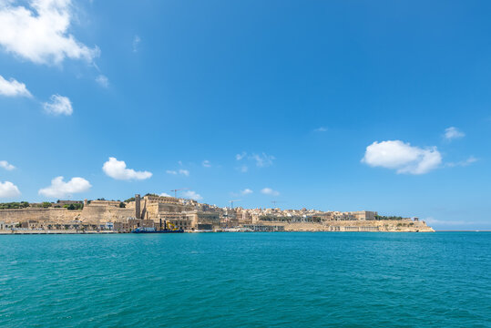 Wide-Angle View of Valletta Overlooking Grand Harbour
