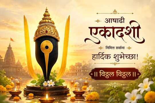 Ashadi Ekadashi Spiritual Festival Honoring Lord Vitthal Vithoba Vithuraya Vithu Mauli Pandurang with Devotional Warkari Pilgrimage