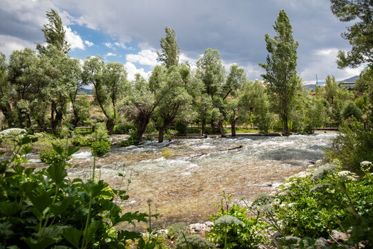 Munzur Springs in Ovacik, Tunceli, Turkey with Crystal Clear Water, Lush Greenery and Scenic Mountain Nature