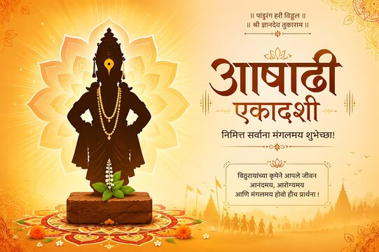 Traditional Ashadi Ekadashi Devotion to Lord Vitthal Vithoba Vithuraya Vithu Mauli Pandurang in Sacred Pandharpur Wari