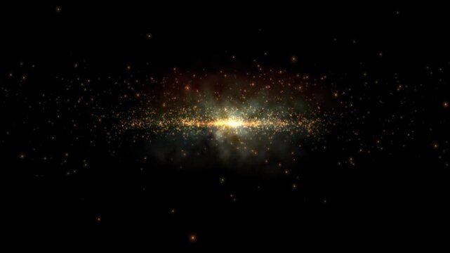 Galaxy spinning in the void shows a brilliant core surrounded by scattered stars.