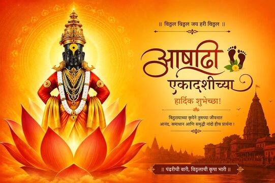 Ashadi Ekadashi Celebration with Lord Vitthal Vithoba Vithuraya Vithu Mauli Pandurang and Pandharpur Wari Devotees