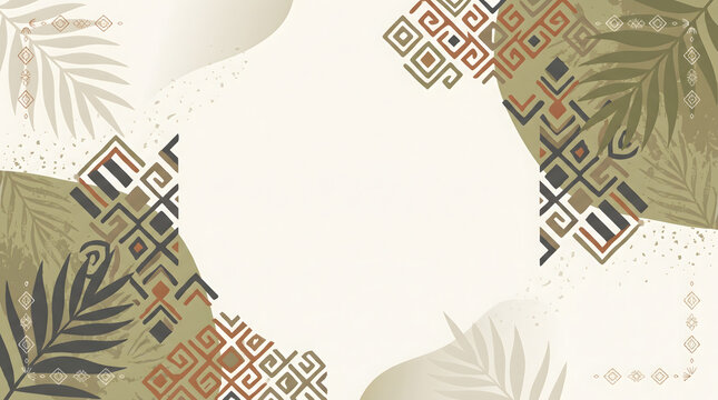 Geometric Batik Patterns Tropical Indonesian Traditional Presentation Background Ethnic Ornamental PowerPoint Wallpaper Vector Illustration
