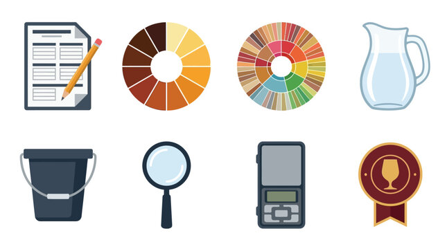 Tasting Notepad and Beer Color SRM Chart Grid Asset Sheet for Professional Cicerone Sommelier Evaluation Guides