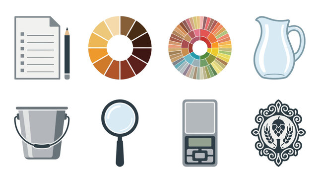 Tasting Notepad and Beer Color SRM Chart Grid Asset Sheet for Professional Cicerone Sommelier Evaluation Guides